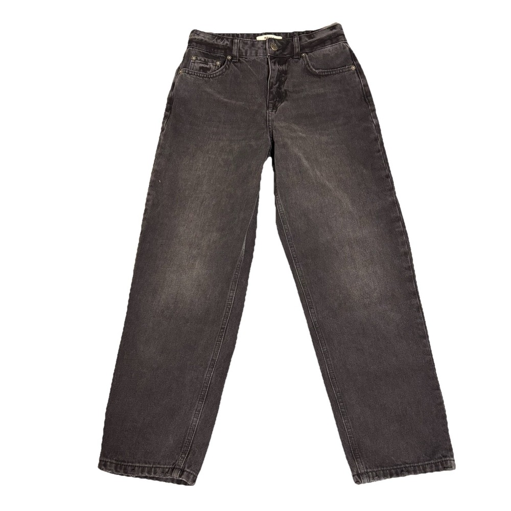 Reiss Elle High Rise Straight Leg Jeans Black Size 25x26 Women